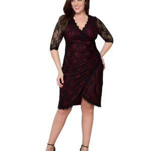 Kiyonna lace burgundy dress size 1 = 14/16